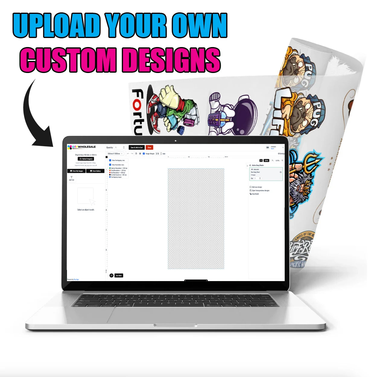 Upload Your Premade Custom DTF Gang Sheet